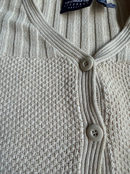 Liz Claiborne Cream Cardigan - Picture 3 of 9